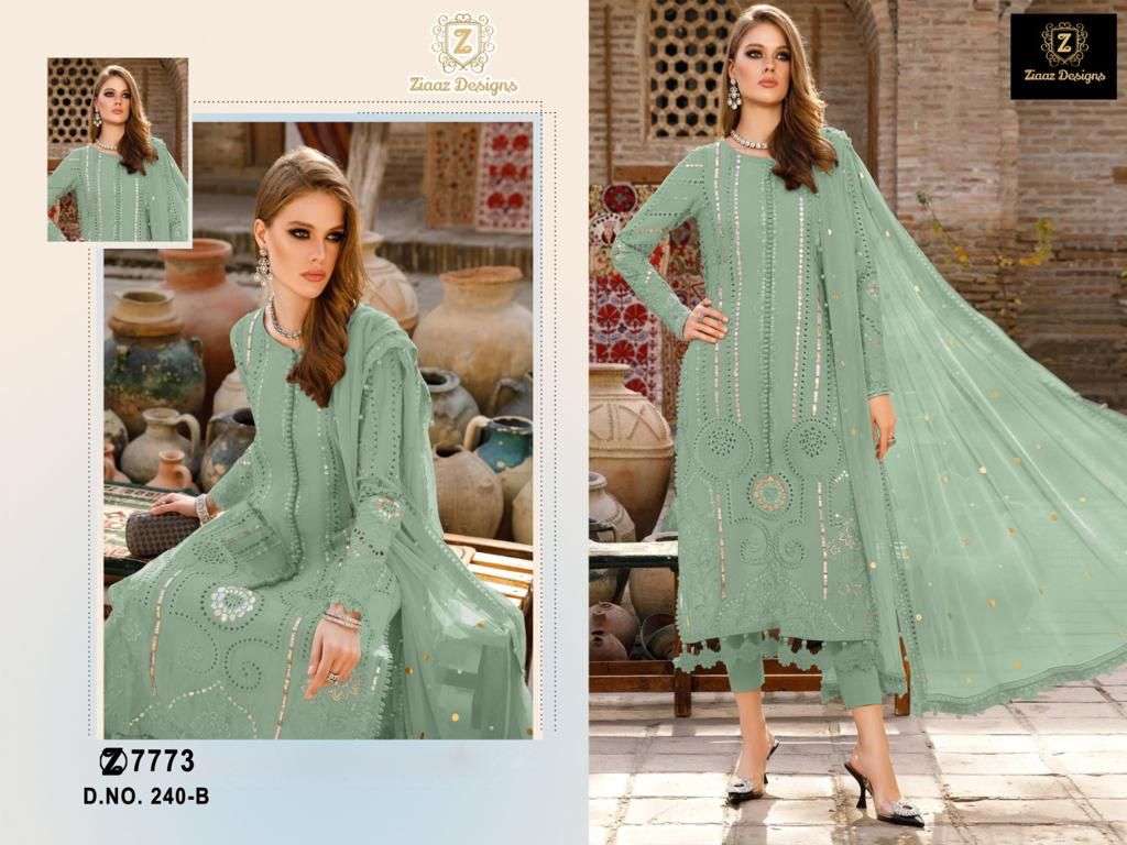 Ziaaz Designs 240 A And B Designer Pakistani Suits Wholesale catalog