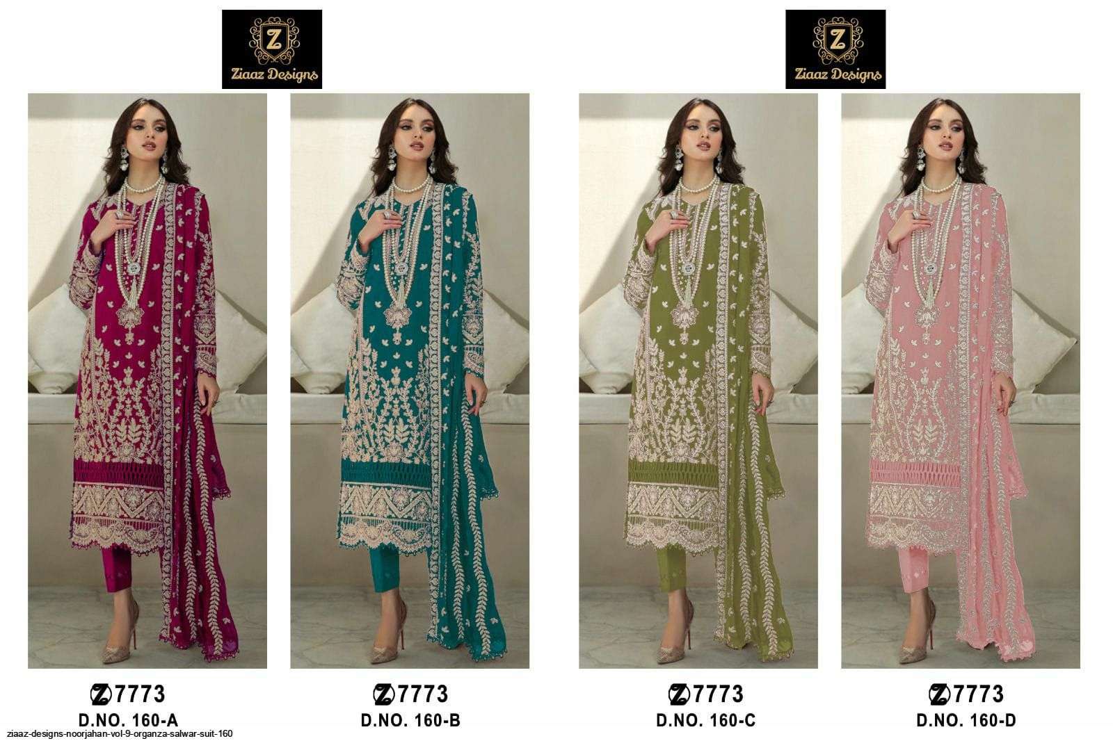 Ziaaz Noorjahan Vol 9 Pakistani Salwar Kameez Collection Wholesale catalog