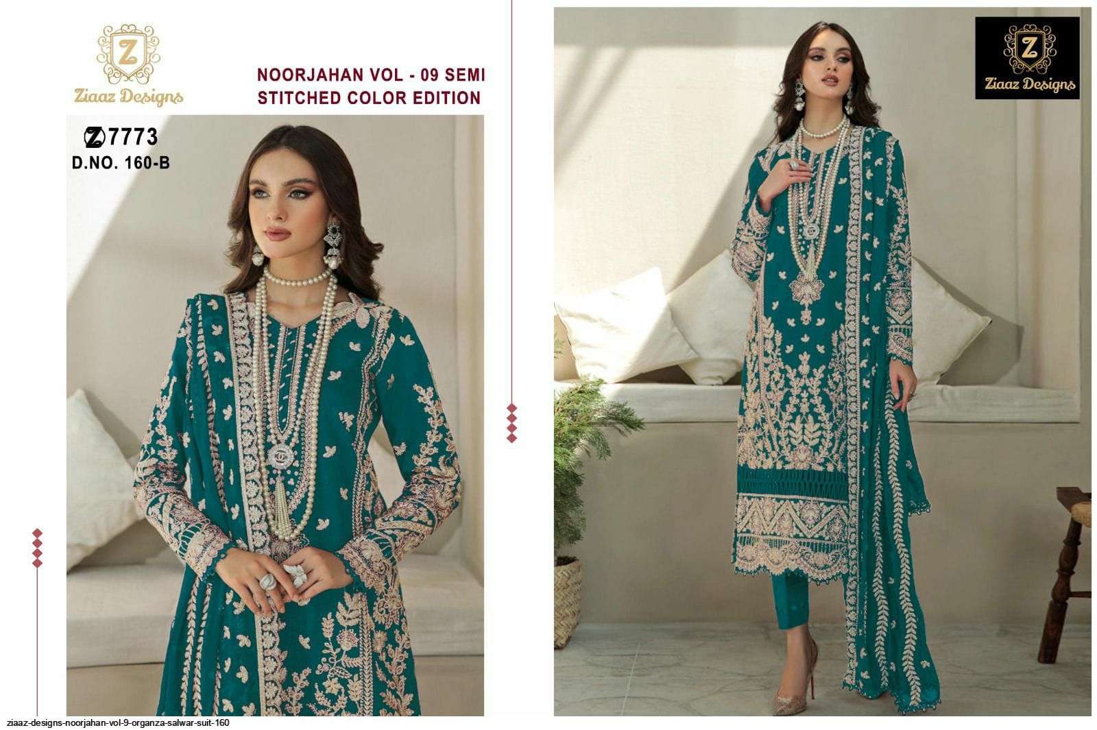 Ziaaz Noorjahan Vol 9 Pakistani Salwar Kameez Collection Wholesale catalog