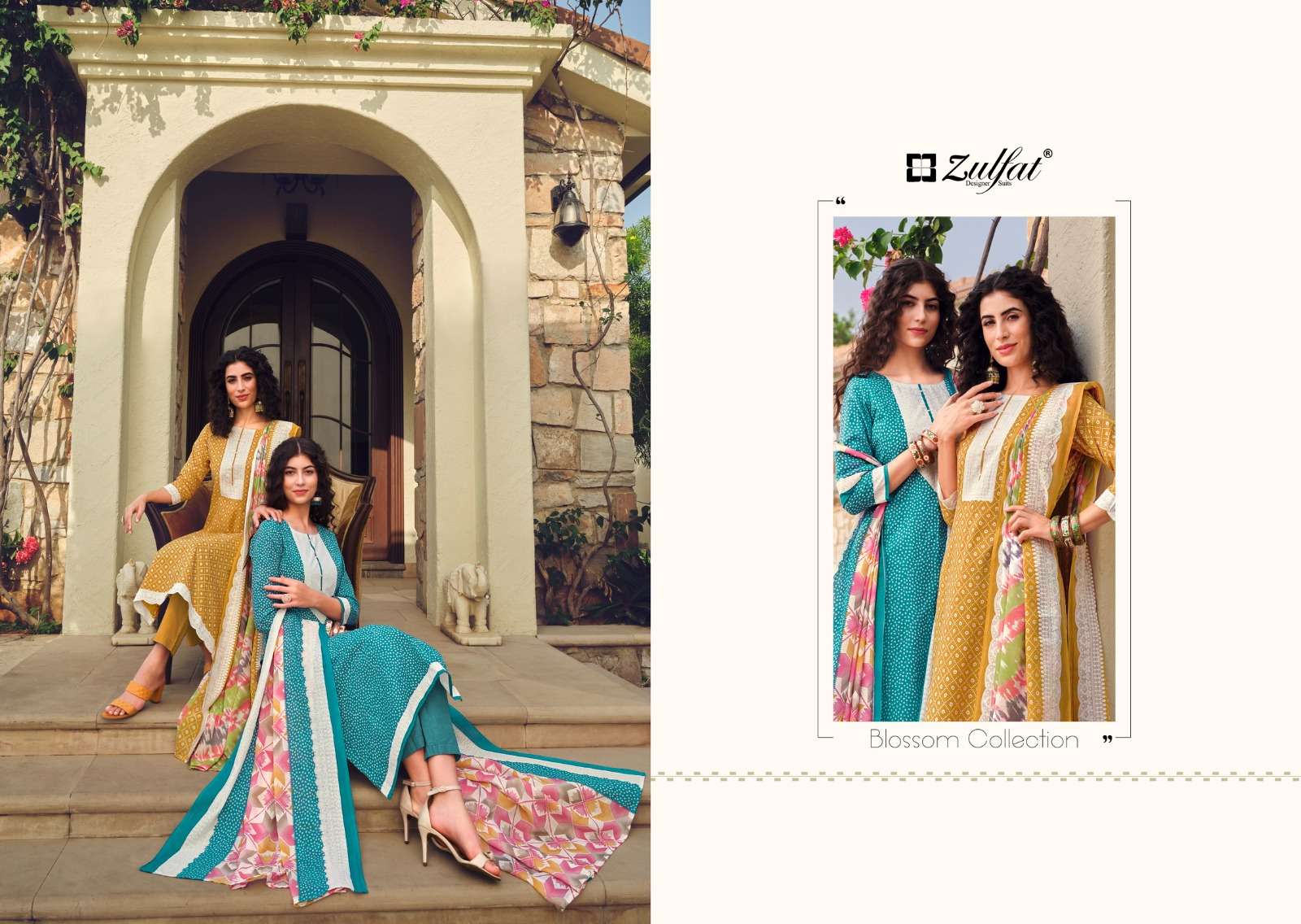 Zulfat ISABELLA Pure Cotton Women Dress Materials Wholesale catalog