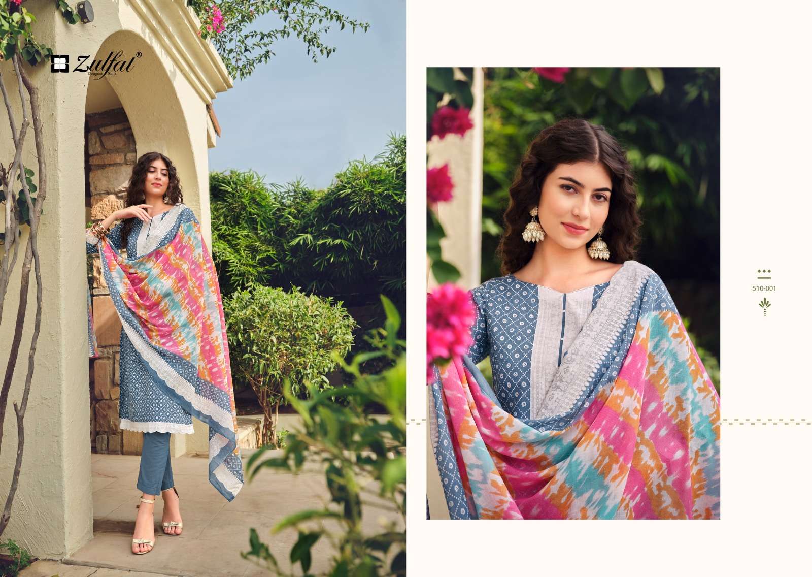 Zulfat ISABELLA Pure Cotton Women Dress Materials Wholesale catalog