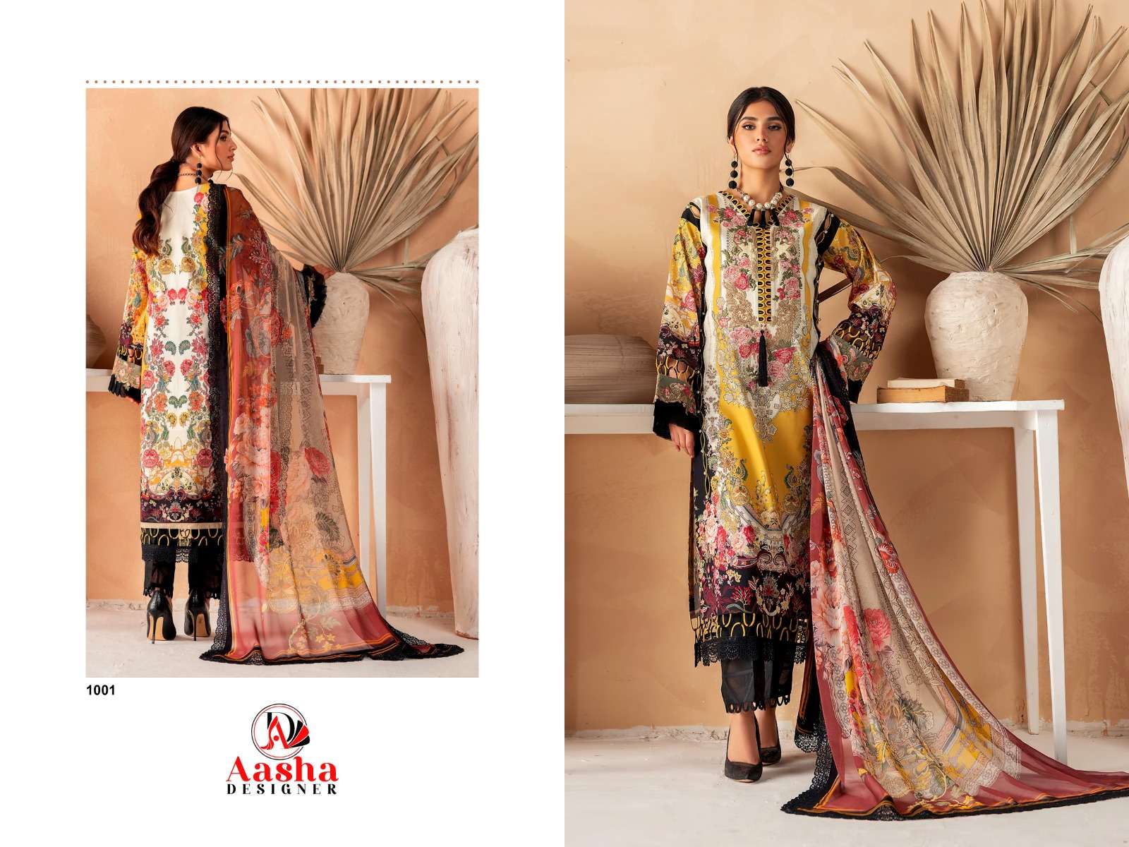 Aasha Ayazal Vol 1 Lawn Cotton Dupatta Pakisatni Salwar Suits Wholesale catalog