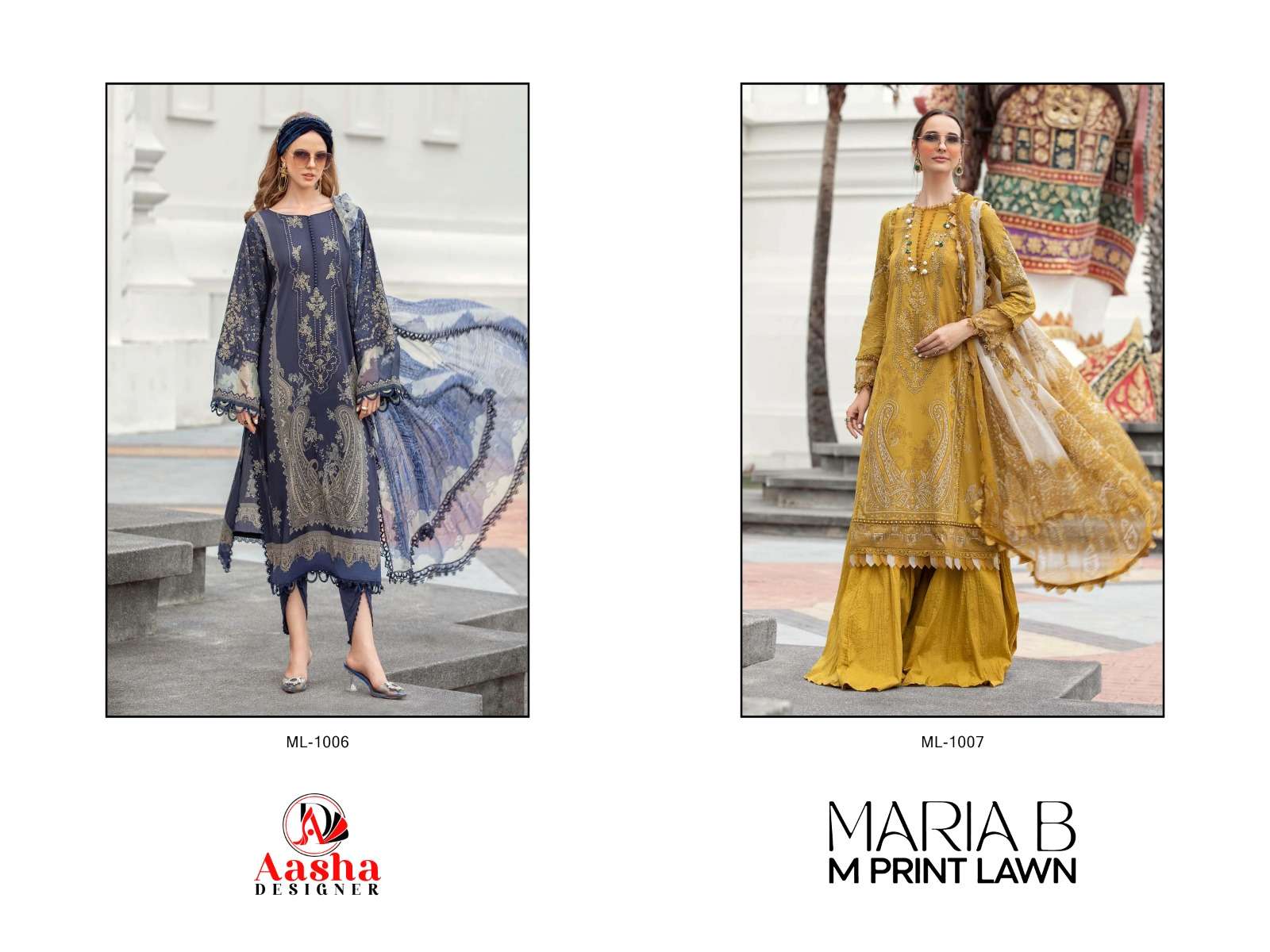 AASHA DESIGNER MARIA B M PRINT LAWAN Salwar Kameez Wholesale catalog