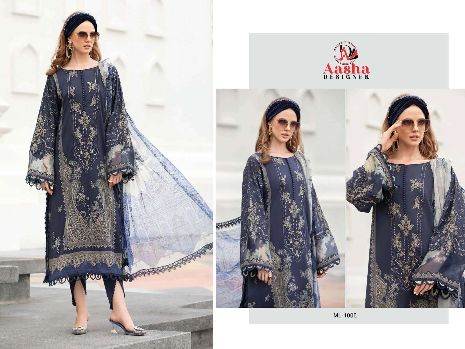 AASHA DESIGNER MARIA B M PRINT LAWAN Salwar Kameez Wholesale catalog