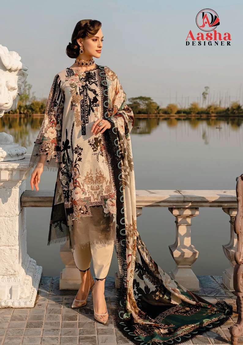 Aasha Queens Vol 2 Lawn Cotton Pakisatni Salwar Suits Wholesale catalog