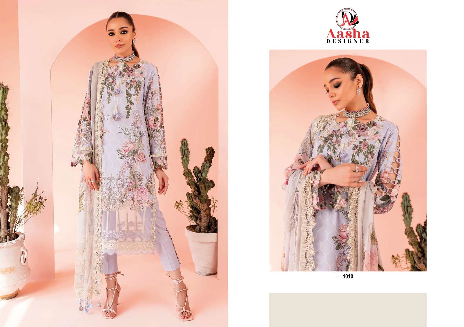 Aasha Queens Vol 2 Lawn Cotton Pakisatni Salwar Suits Wholesale catalog