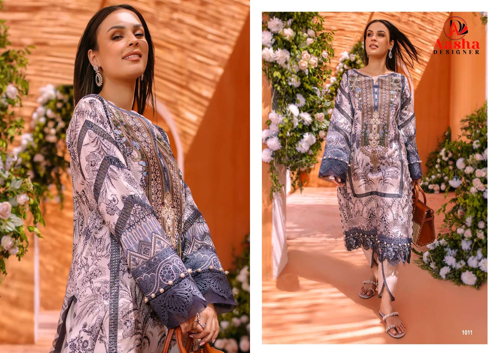 Aasha Queens Vol 2 Lawn Cotton Pakisatni Salwar Suits Wholesale catalog