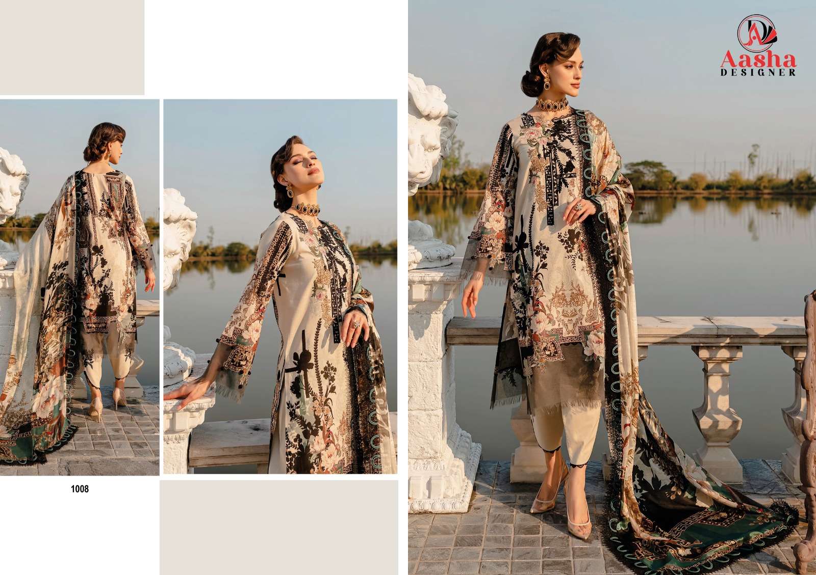 Aasha Queens Vol 2 Lawn Cotton Pakisatni Salwar Suits Wholesale catalog
