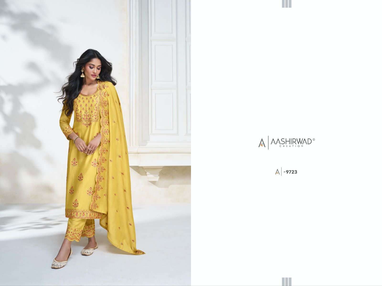 AASHIRWAD CREATION OLIVE   Salwar kameez Wholesale catalog