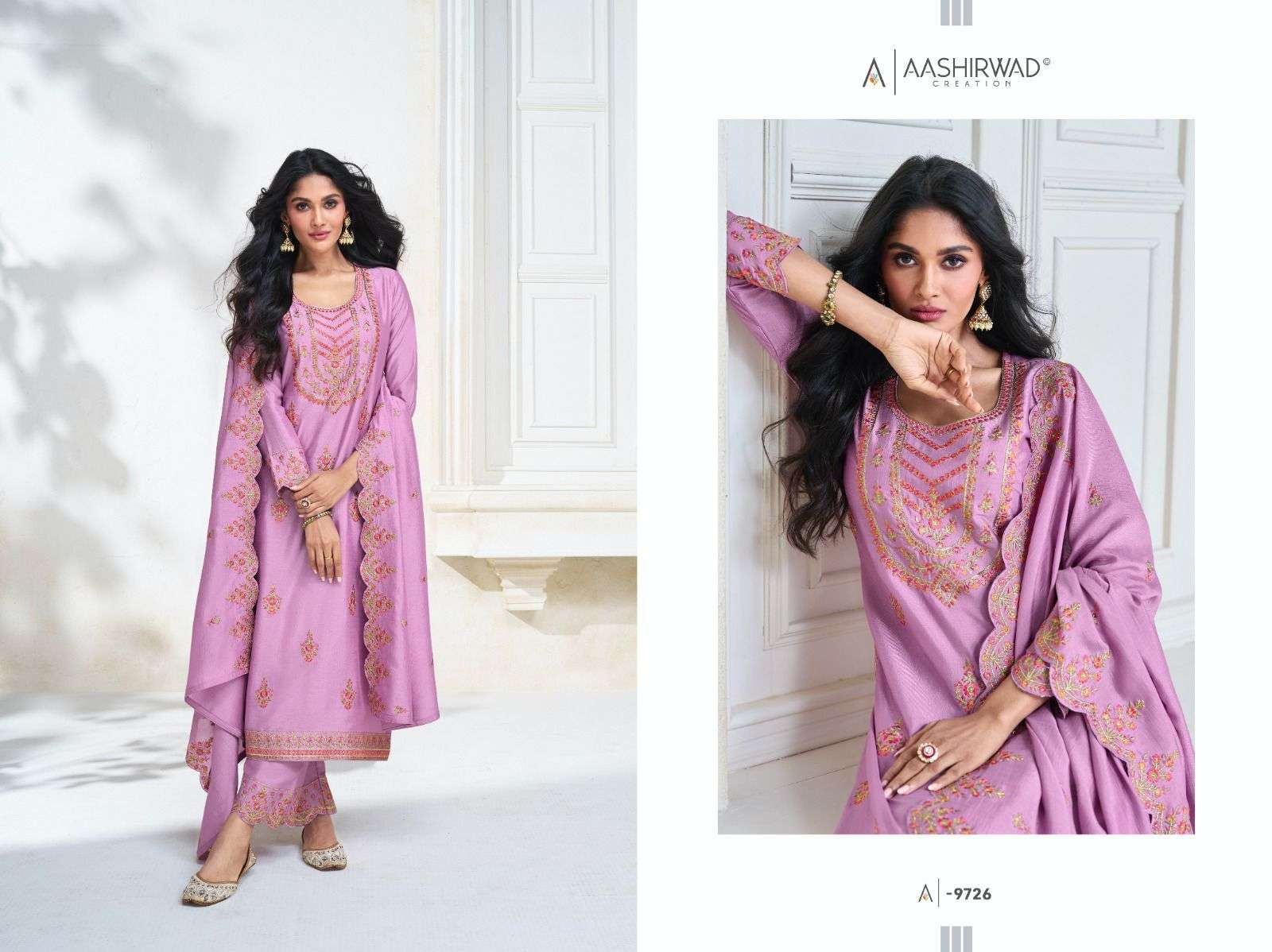 AASHIRWAD CREATION OLIVE   Salwar kameez Wholesale catalog