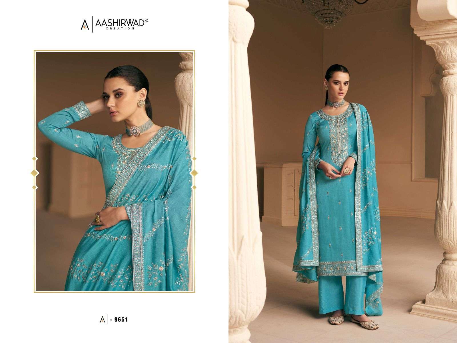 AASHIRWAD FALAKPREMIUM SILK Salwar kameez Wholesale catalog