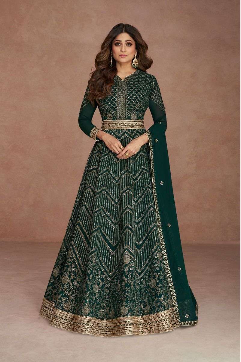 AASHIRWAD  SAJNI  GEROGETTE Gown Kurti Wholesale catalog
