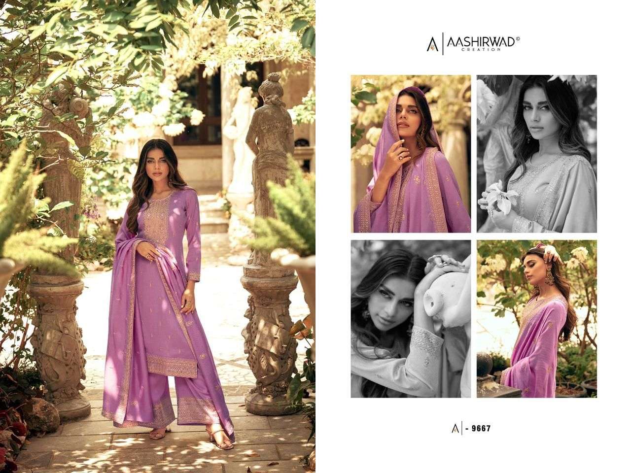 AASHIRWAD ZEEYA  MYNTRA SILK WITH SILK SANTOO Salwar kameez Wholesale catalog