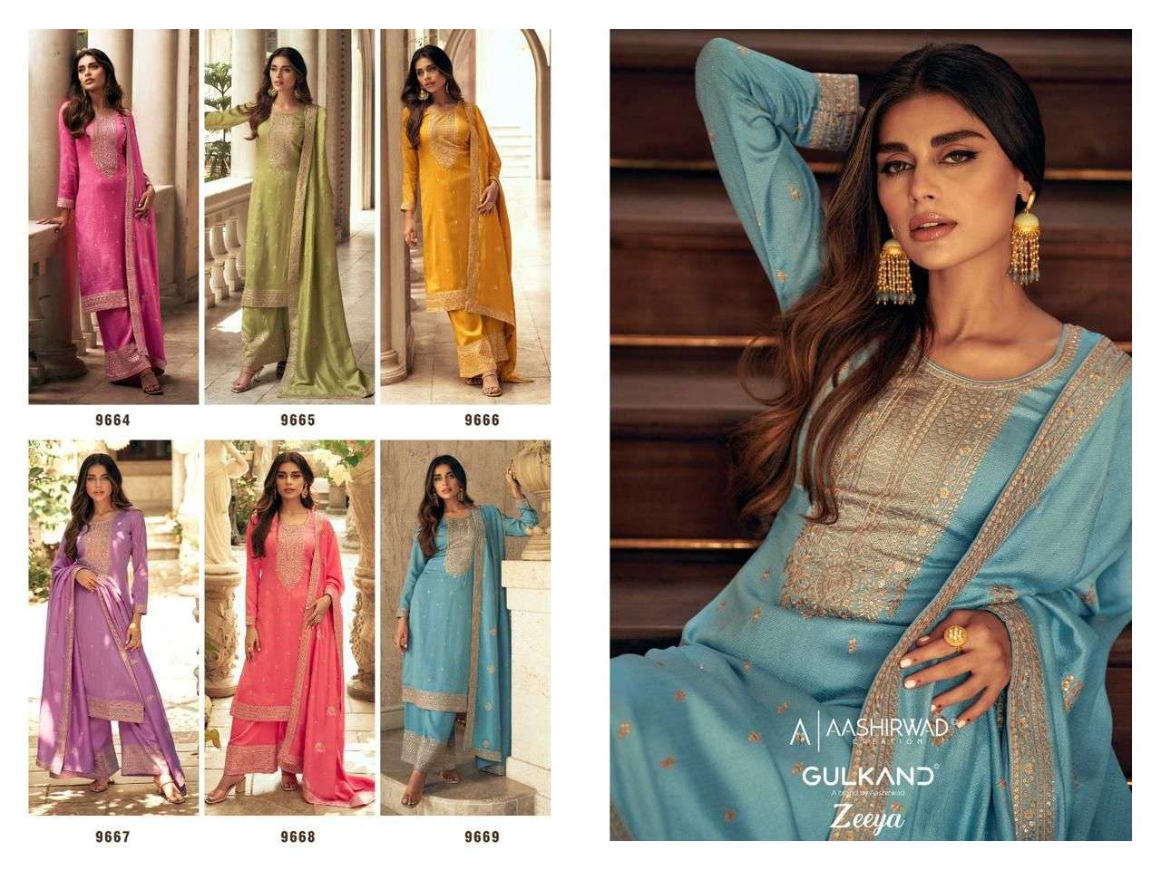 AASHIRWAD ZEEYA  Salwar kameez Wholesale catalog
