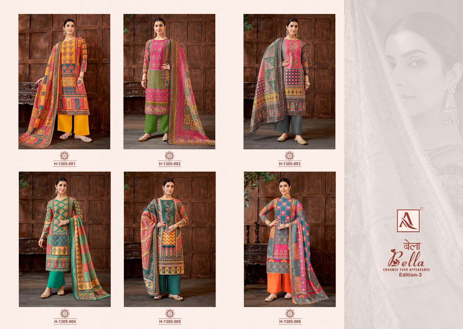  Alok Suit BELLA EDITION 3 Maslin Designer Dress Wholesale catalog