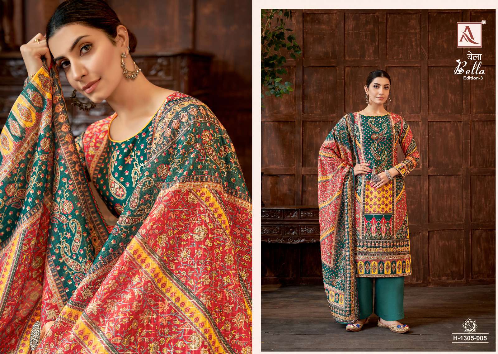  Alok Suit BELLA EDITION 3 Maslin Designer Dress Wholesale catalog