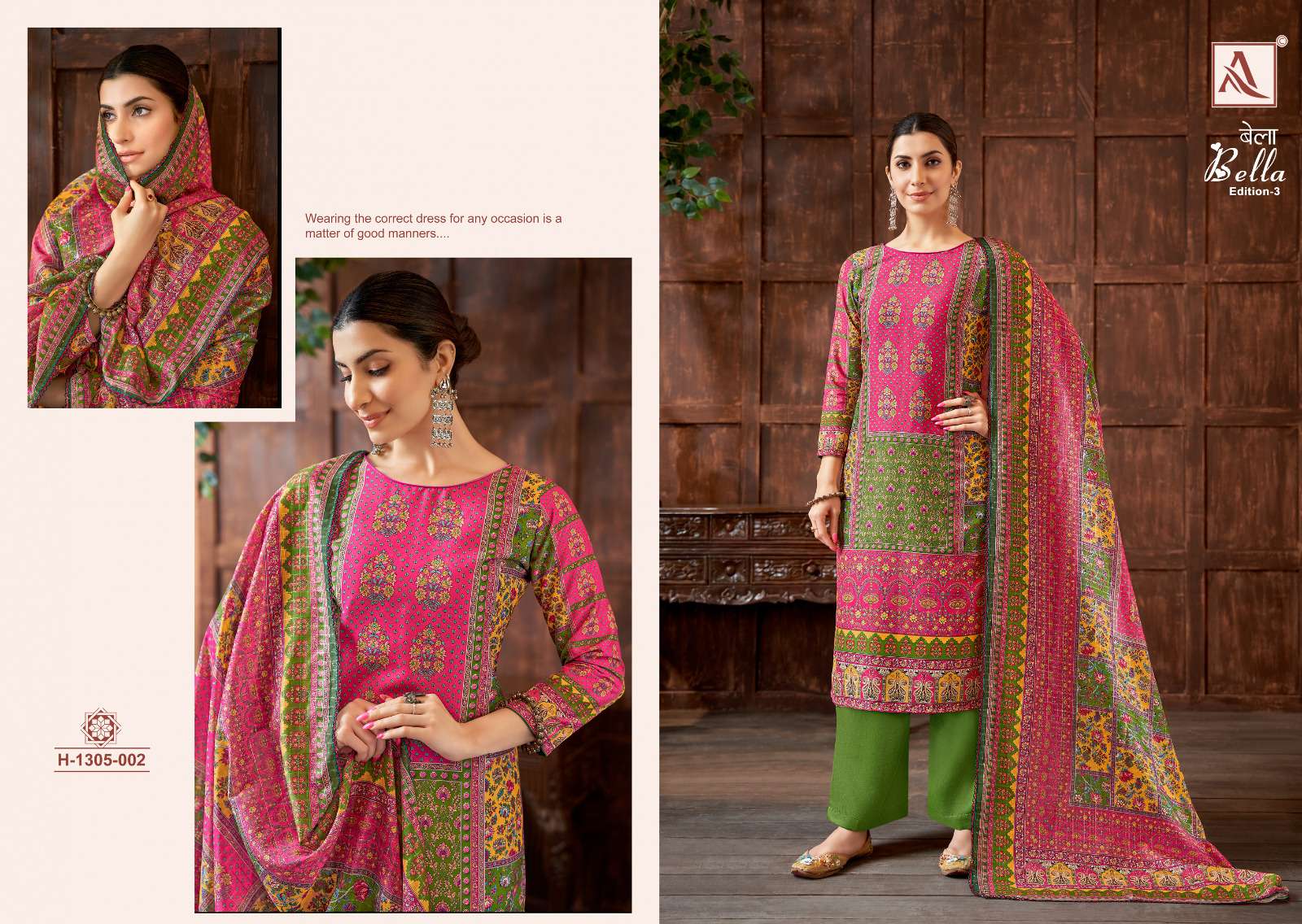  Alok Suit BELLA EDITION 3 Maslin Designer Dress Wholesale catalog