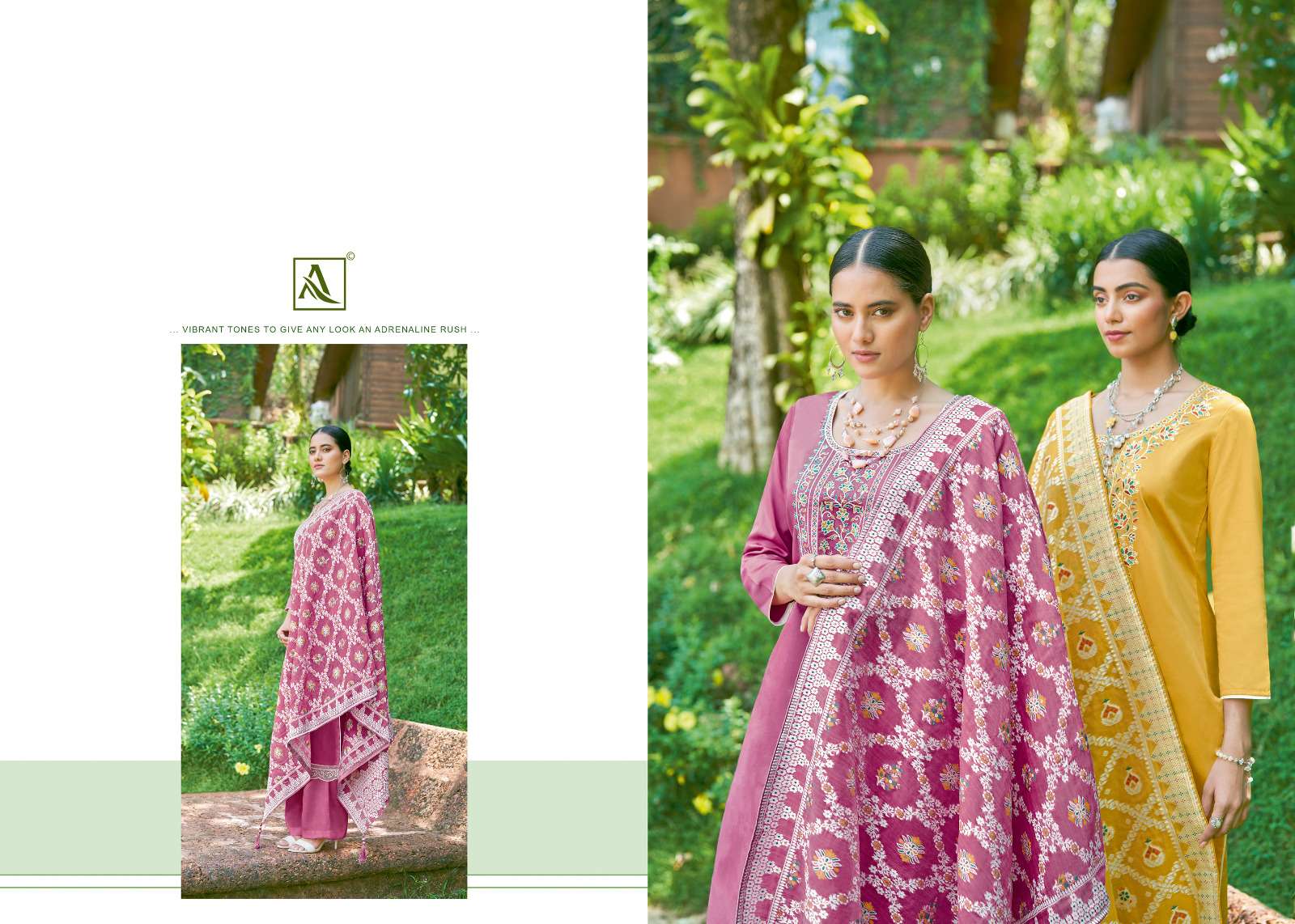 Alok Suit LAKHNAVI TOUCH Dress Materials Wholesale catalog