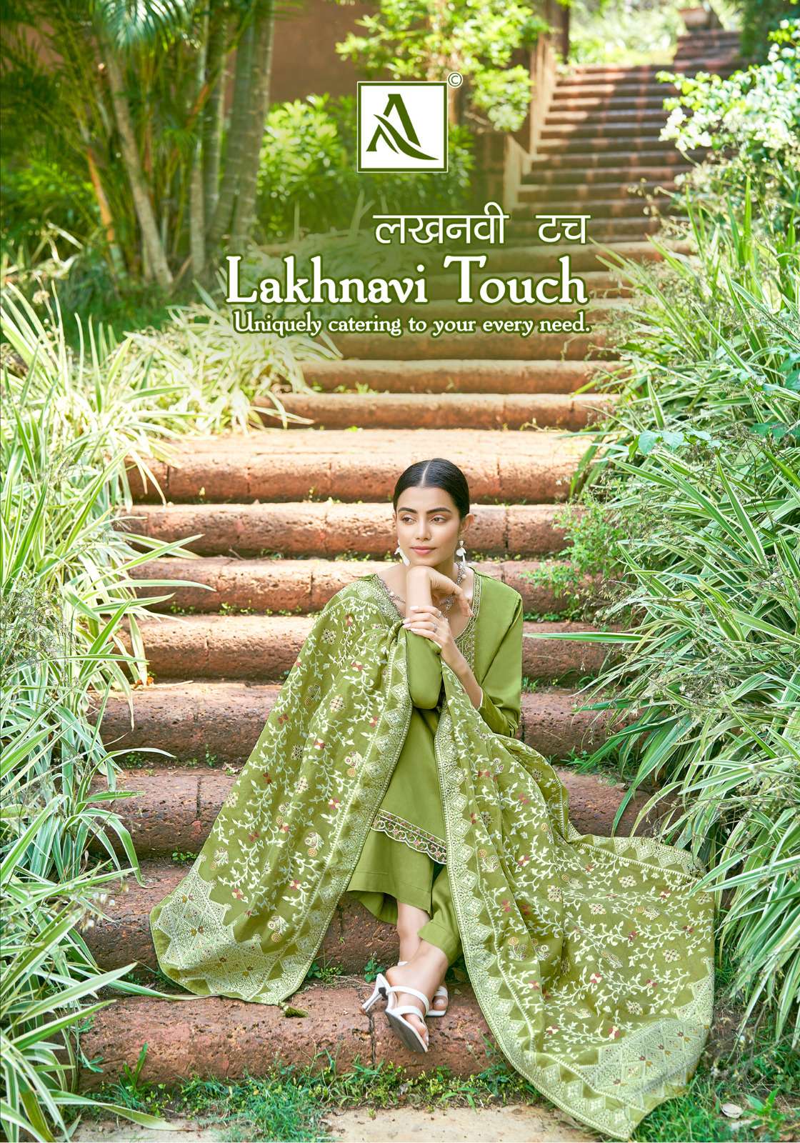 Alok Suit LAKHNAVI TOUCH Dress Materials Wholesale catalog