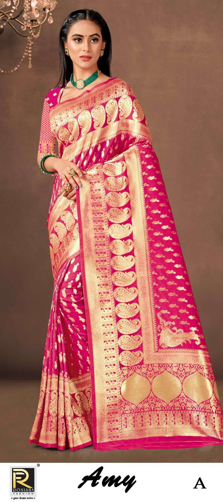 AMY  BY RONISHA SAREE  FABRICS BANARASI SILK 50*600 FANCY DESIGNER SUPER HIT COLLECTION 