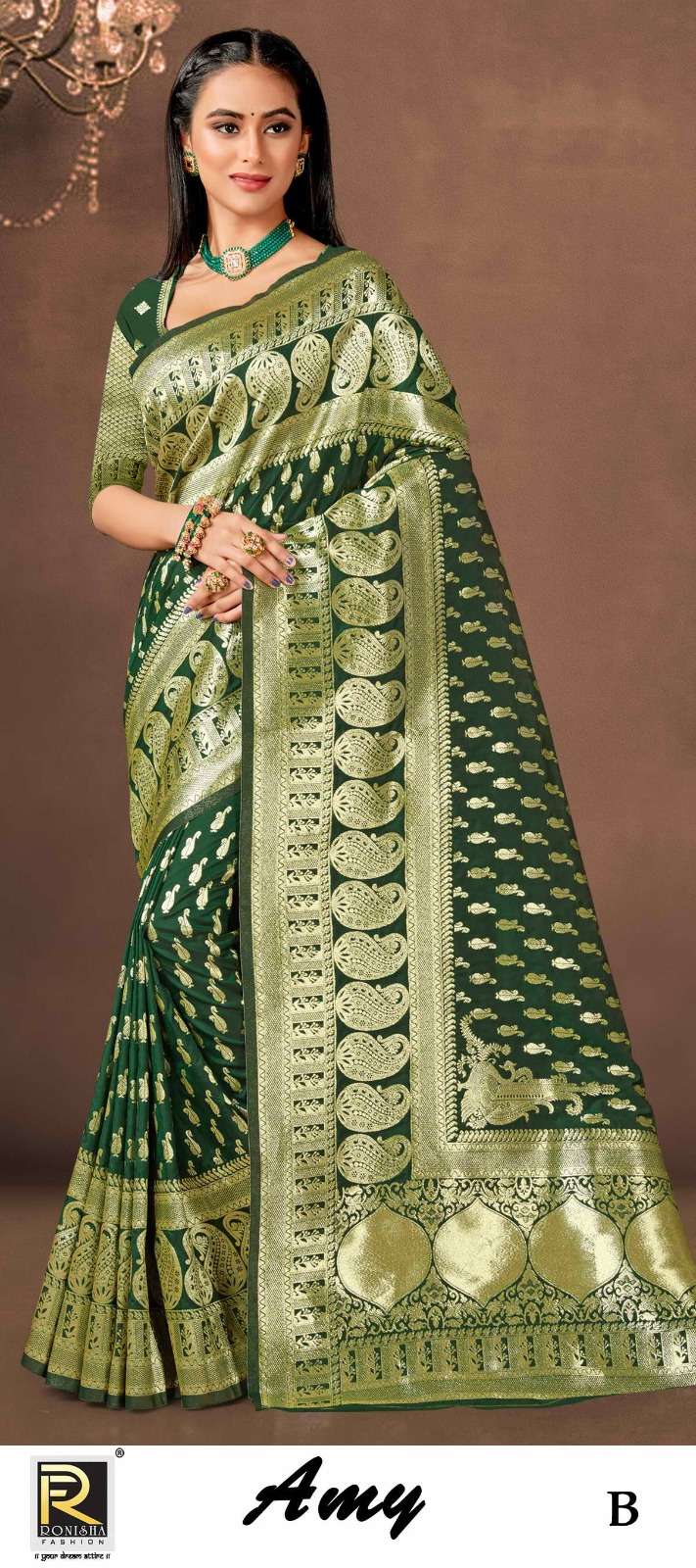 AMY  BY RONISHA SAREE  FABRICS BANARASI SILK 50*600 FANCY DESIGNER SUPER HIT COLLECTION 