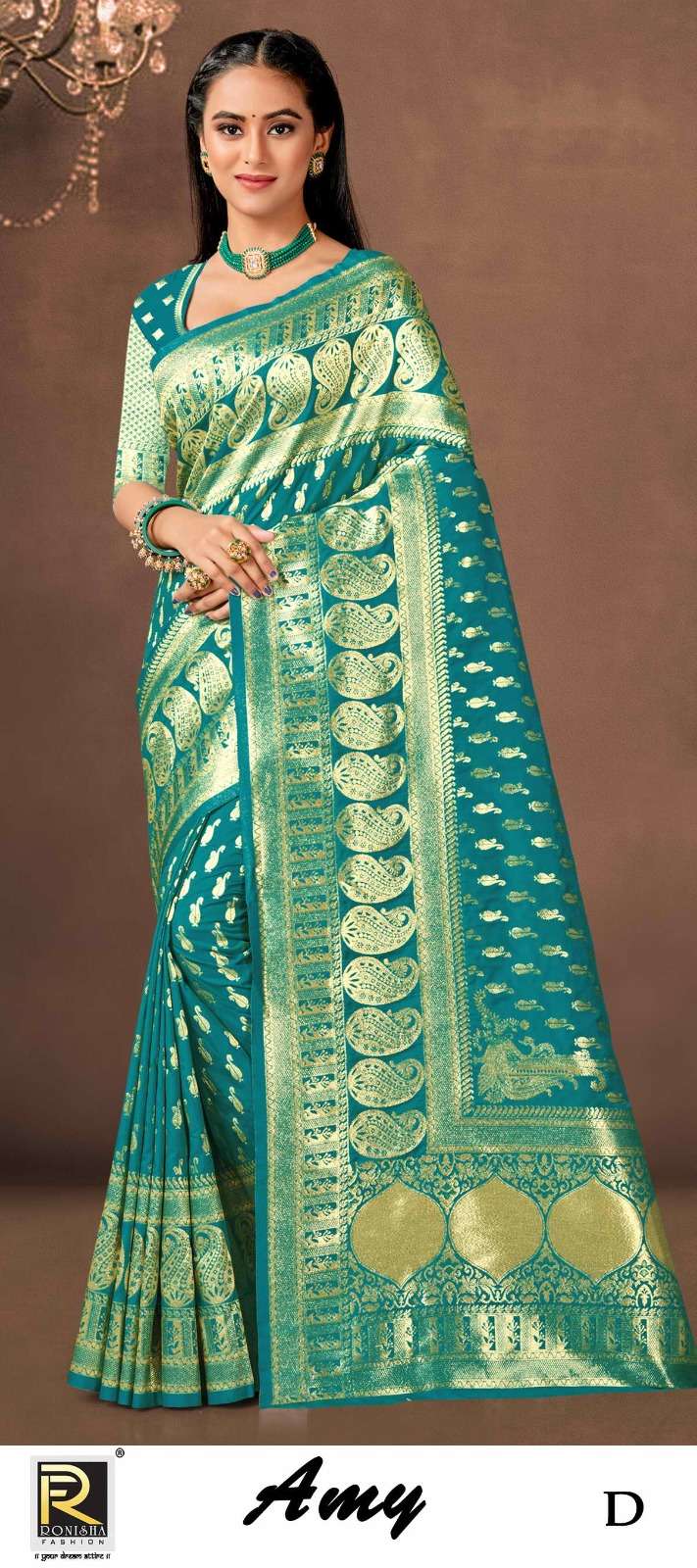 AMY  BY RONISHA SAREE  FABRICS BANARASI SILK 50*600 FANCY DESIGNER SUPER HIT COLLECTION 