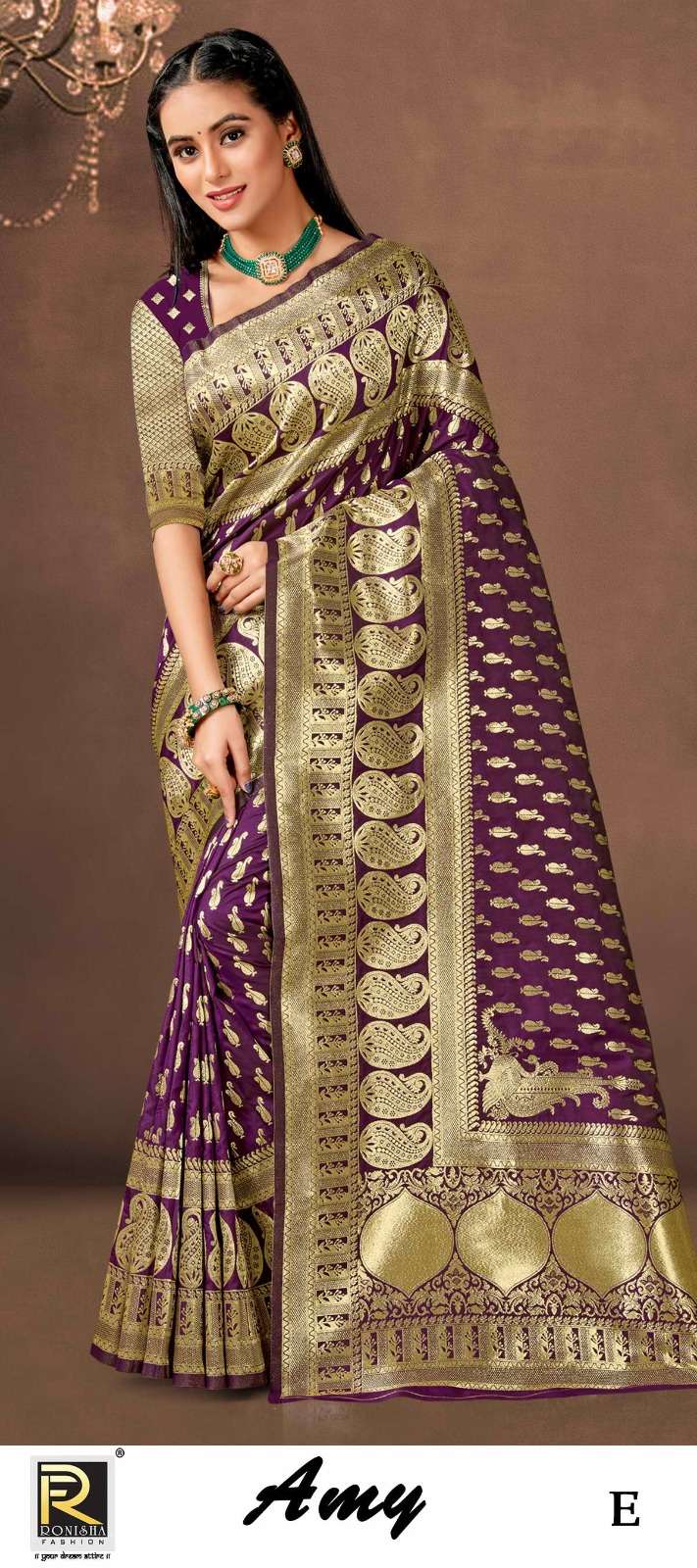 AMY  BY RONISHA SAREE  FABRICS BANARASI SILK 50*600 FANCY DESIGNER SUPER HIT COLLECTION 
