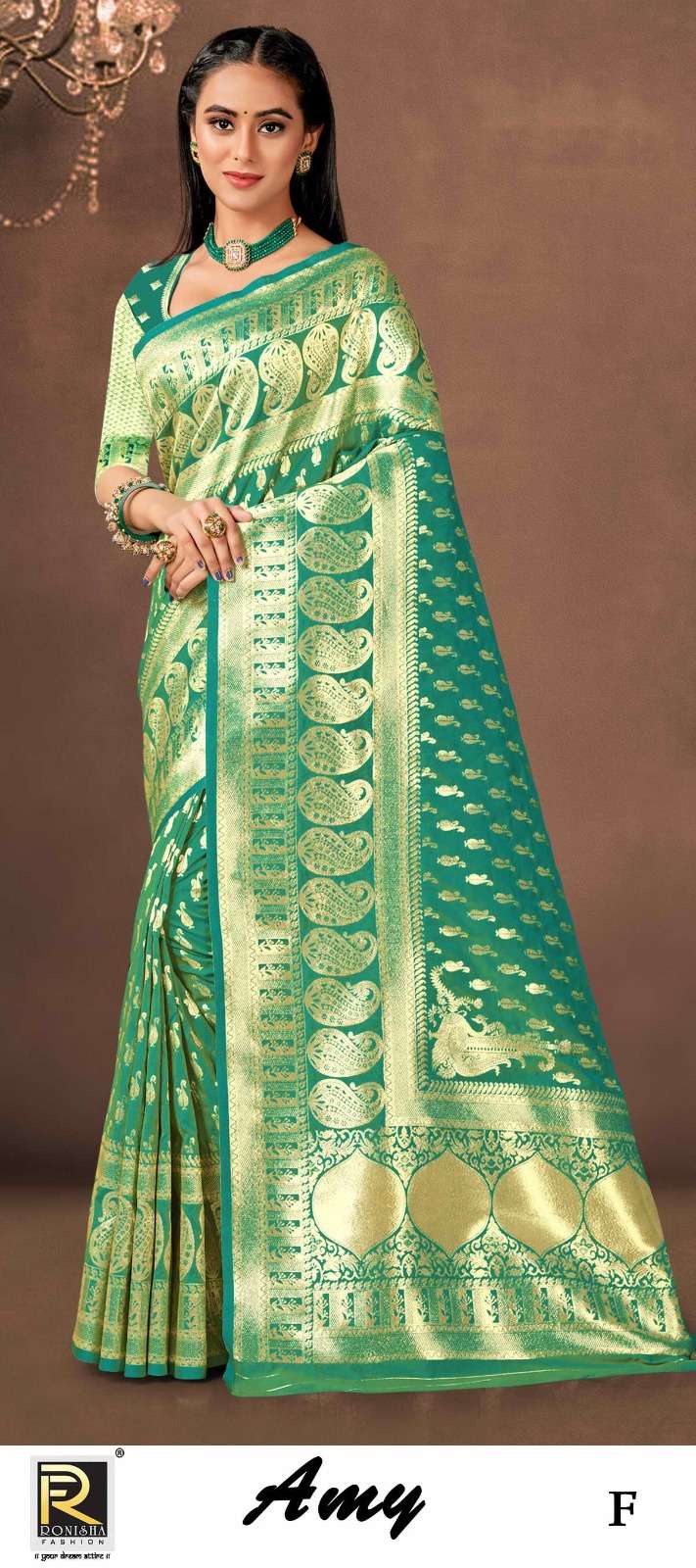 AMY  BY RONISHA SAREE  FABRICS BANARASI SILK 50*600 FANCY DESIGNER SUPER HIT COLLECTION 
