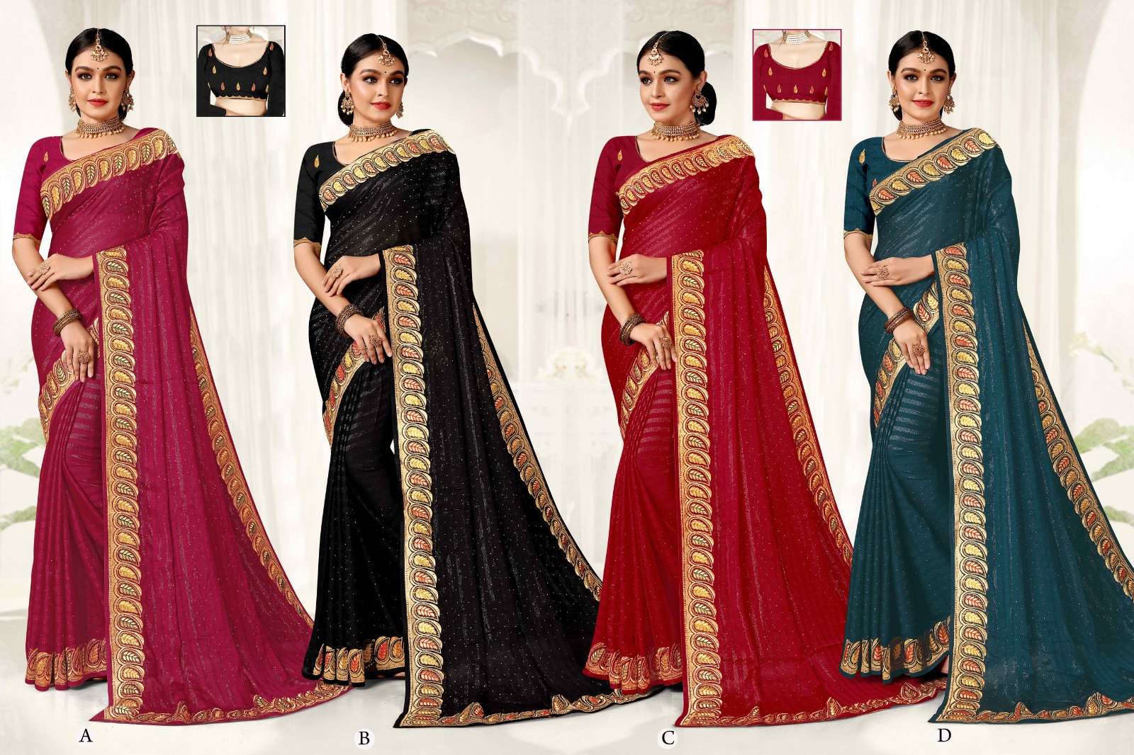 ANMOL  BY RONISHA SAREE  FANCY FABRICS SELF PETTERN WITH SIROSKI DIAMOND AND EMBROIDERY WORK SUPER HIT COLLECTION 