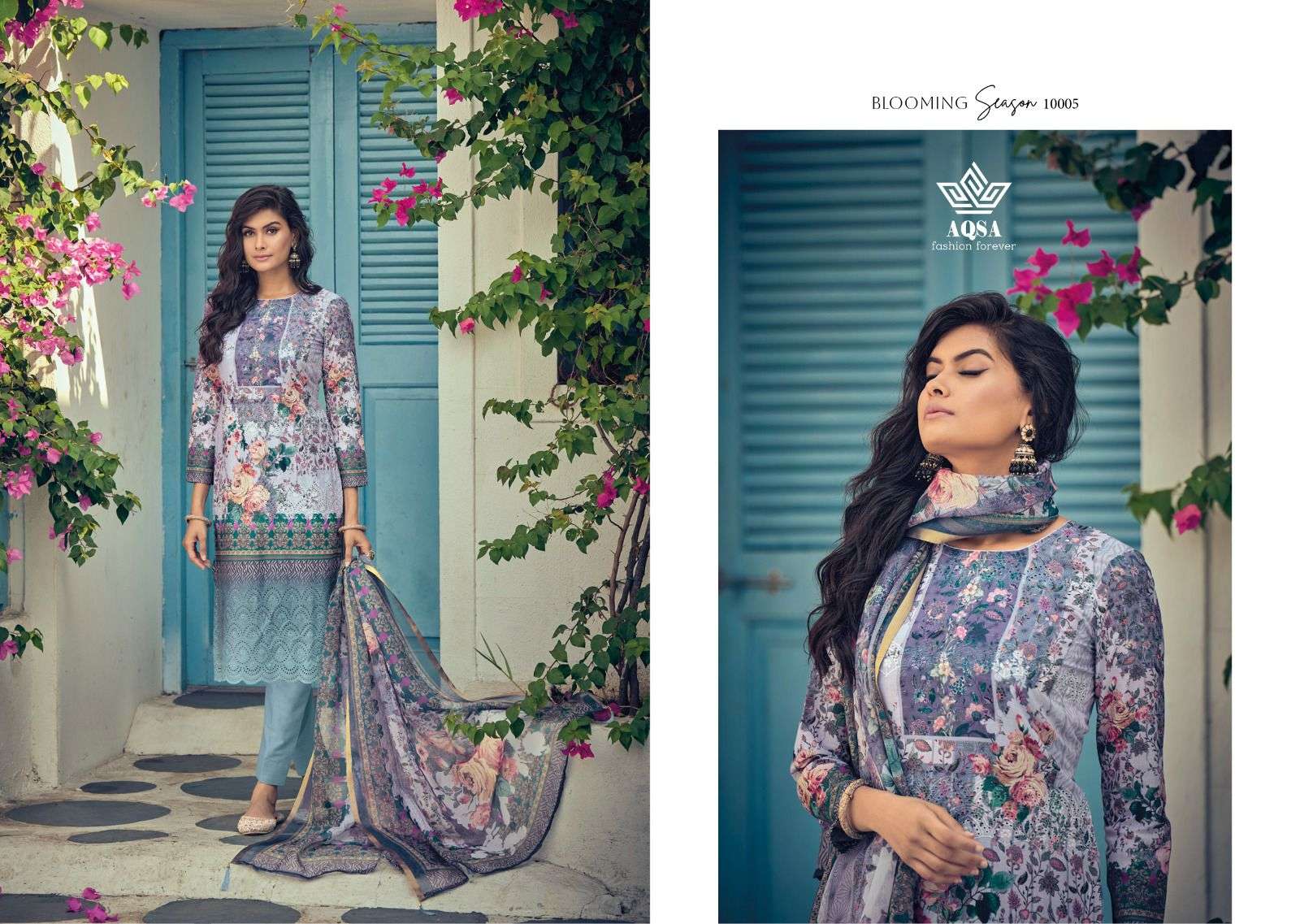 AQSA KEYA Compact cotton  borer embroidery Salwar Kameez Wholesale catalog