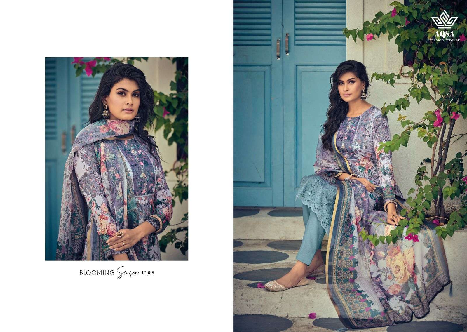AQSA KEYA Compact cotton  borer embroidery Salwar Kameez Wholesale catalog