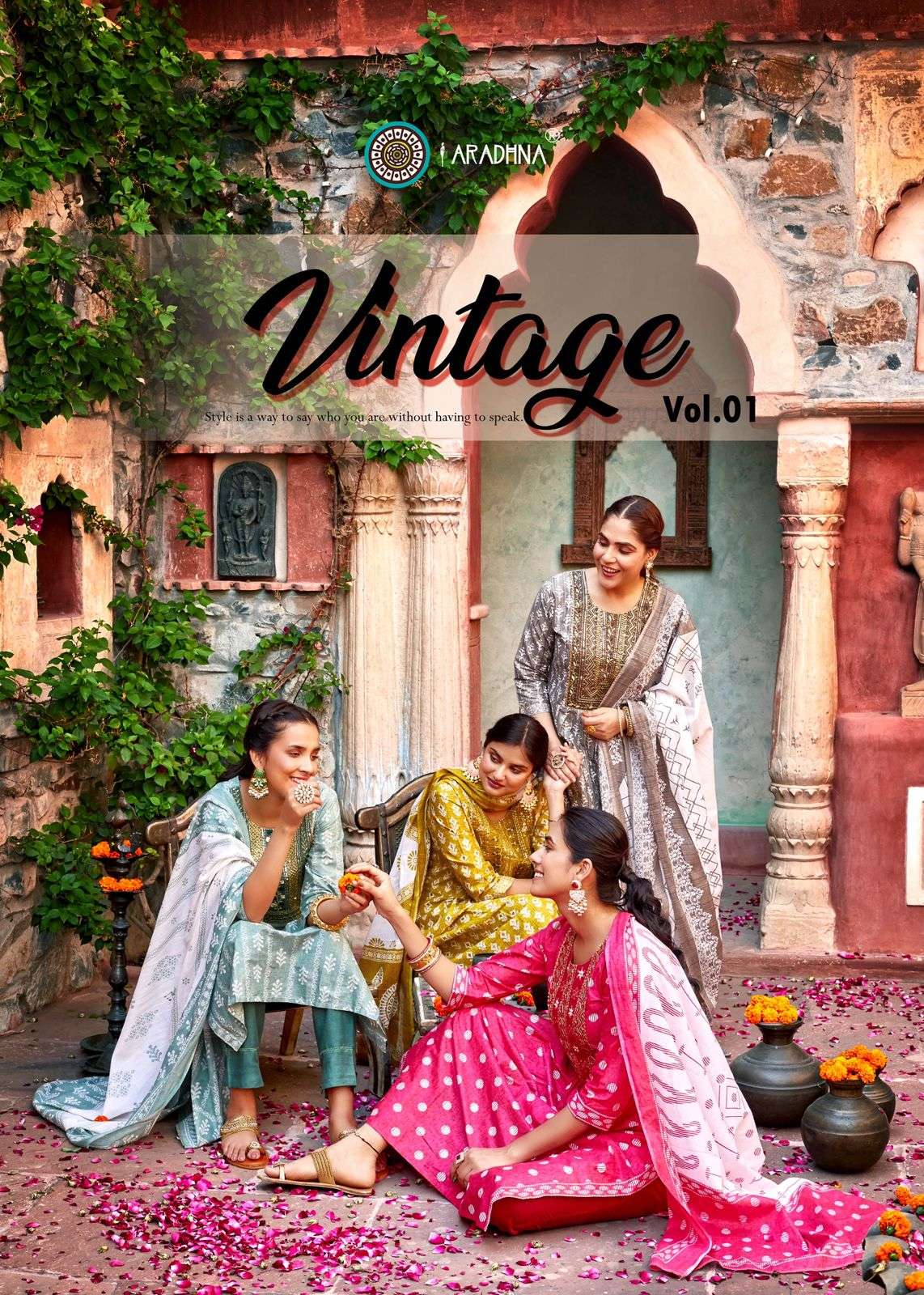 ARADHNA  VINTAGE VOL 1 Nayra Cut Kurti Wholesale catalog