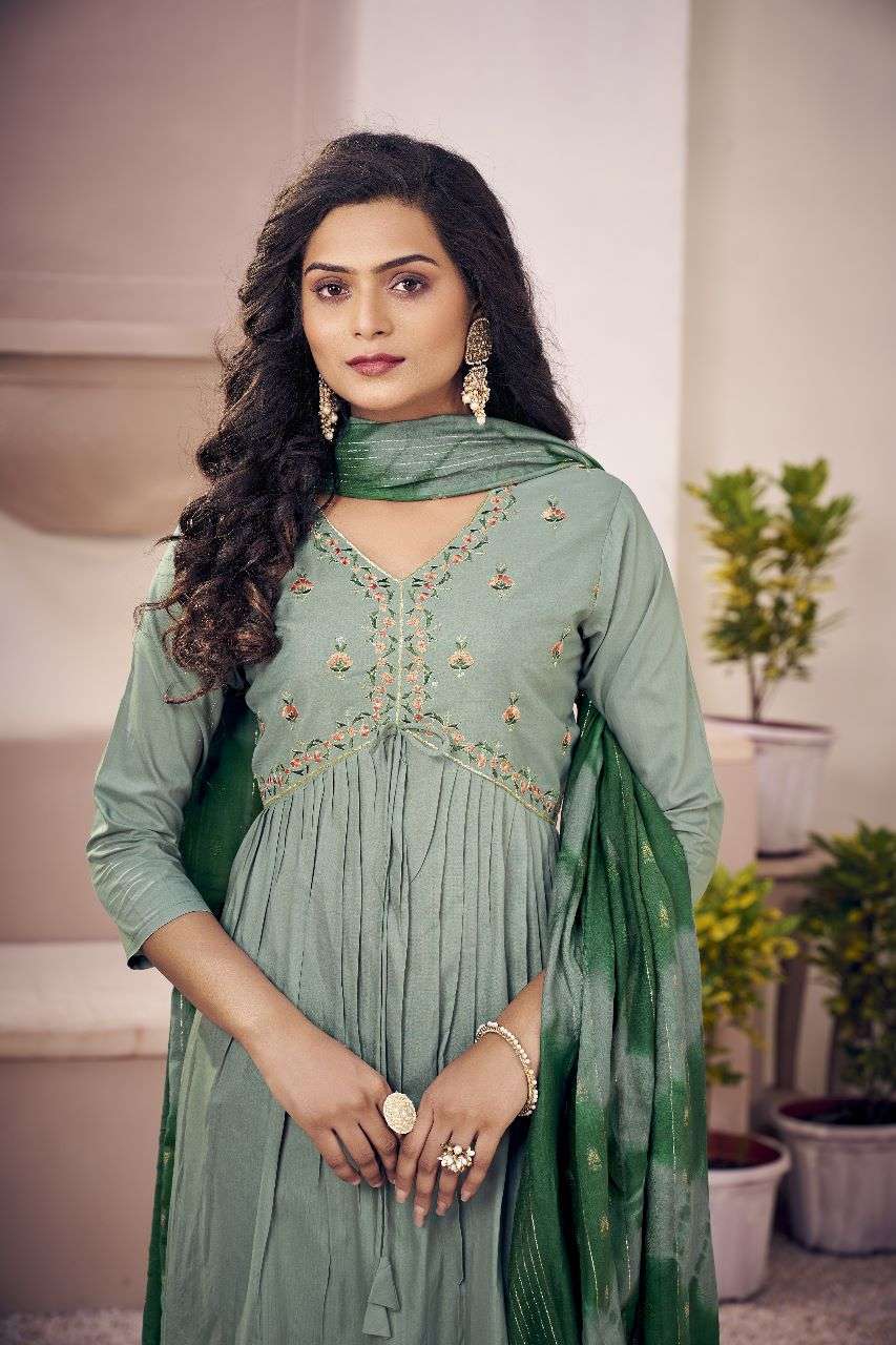 Art Ridh vol-5 Pure viscose chanderi nayra cut Kurti Wholesale catalog