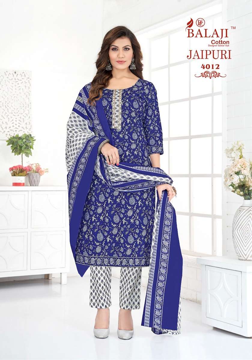 Balaji Jaipuri Vol-4 – Kurti Pant With Dupatta - Wholesale Catalog 