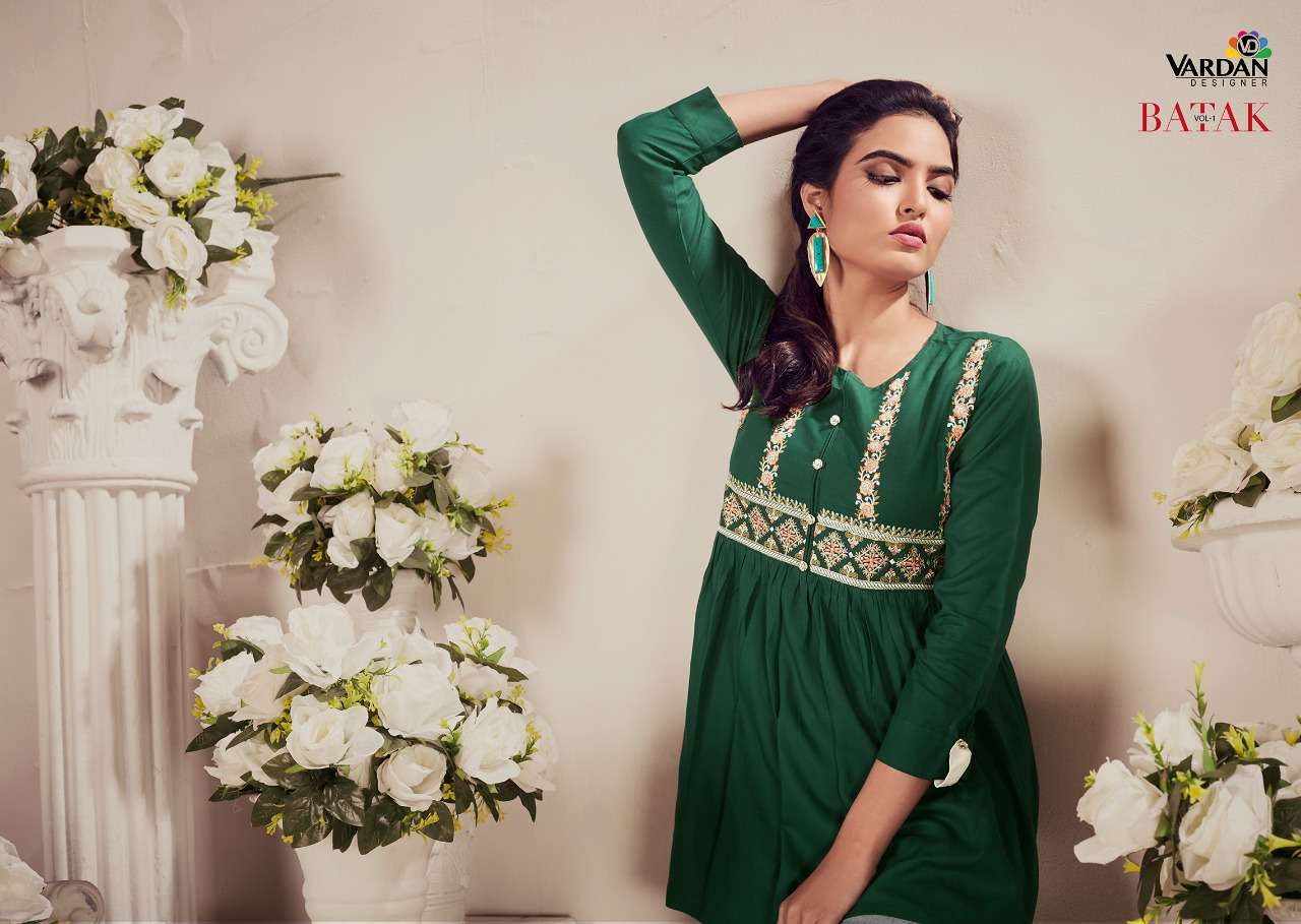 BATAK- Vol-1 Riyon Short Top with Designer style Kurti Wholesale catalog