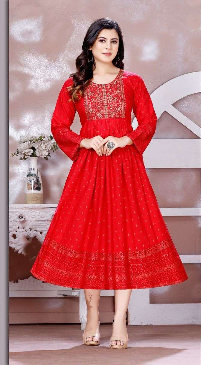 BEAUTY QUEEN I’M BINDASS-2 HEAVY RAYON 14 KG FOIL PRINT Kurti Wholesale catalog