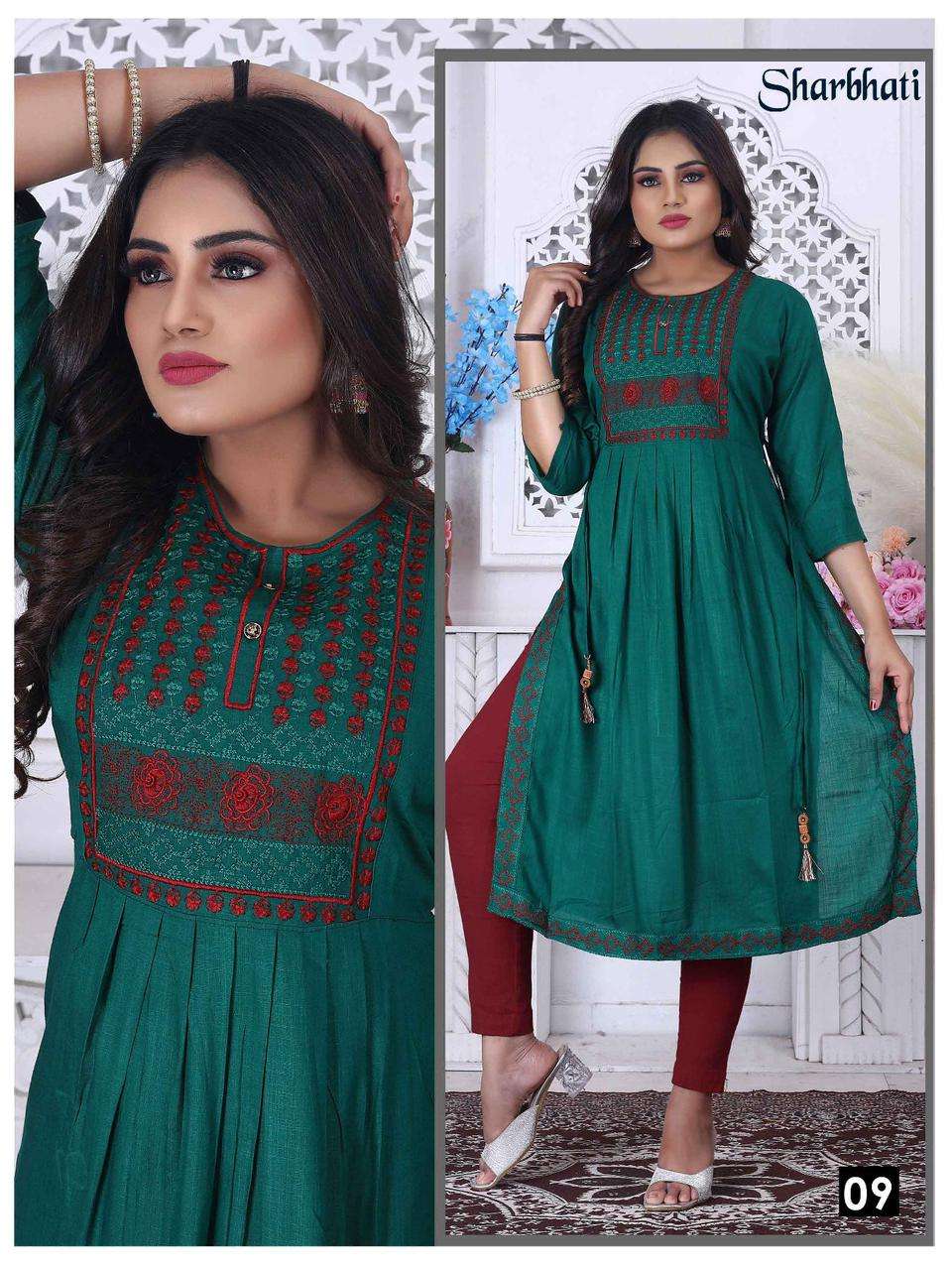 BEAUTY QUEEN SHARBHATI VOL.1 Naira Cut Kurti Wholesale catalog