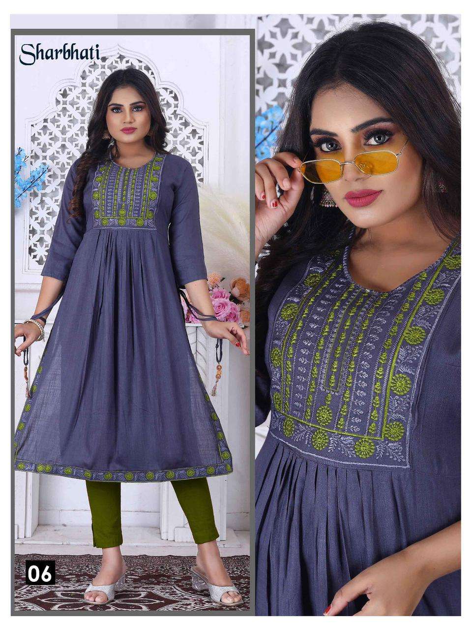 BEAUTY QUEEN SHARBHATI VOL.1 Naira Cut Kurti Wholesale catalog