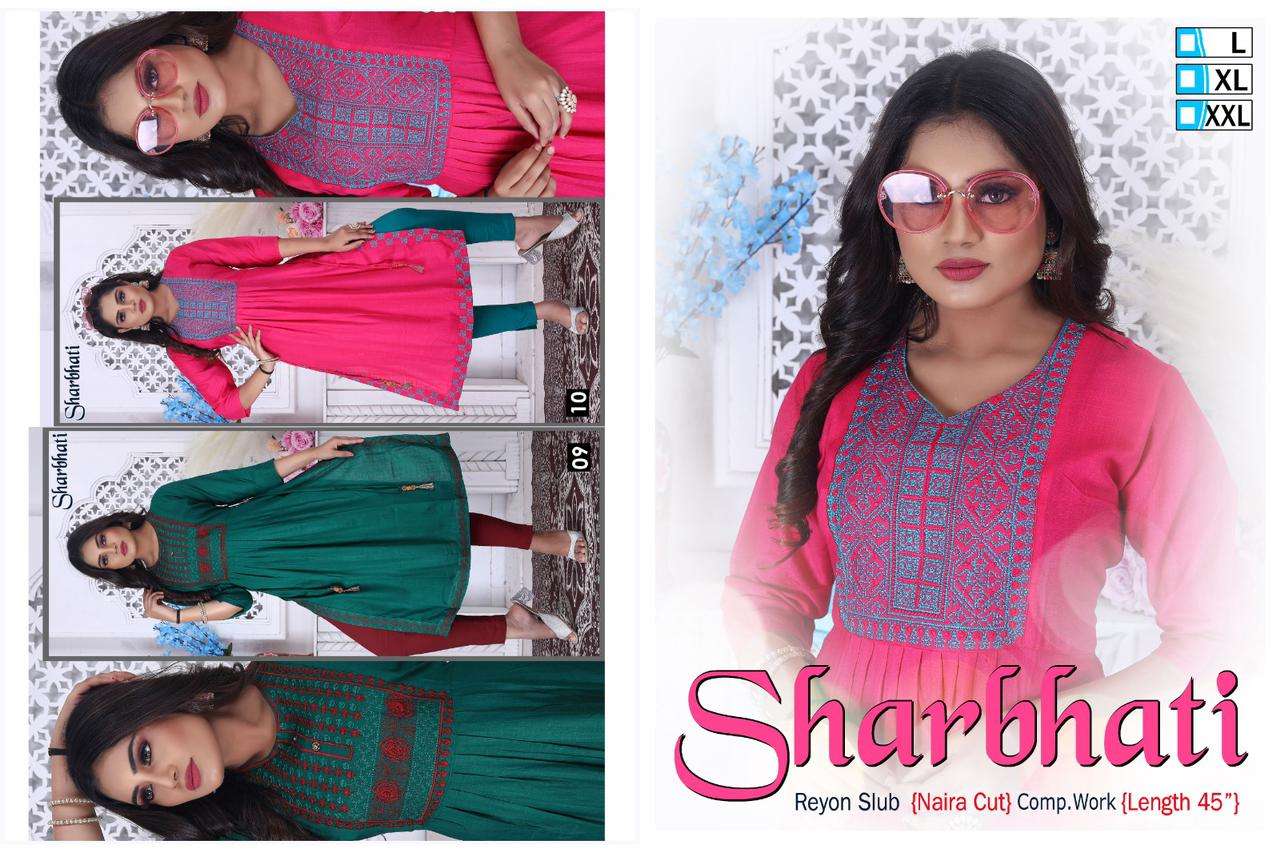 BEAUTY QUEEN SHARBHATI VOL.1 Naira Cut Kurti Wholesale catalog