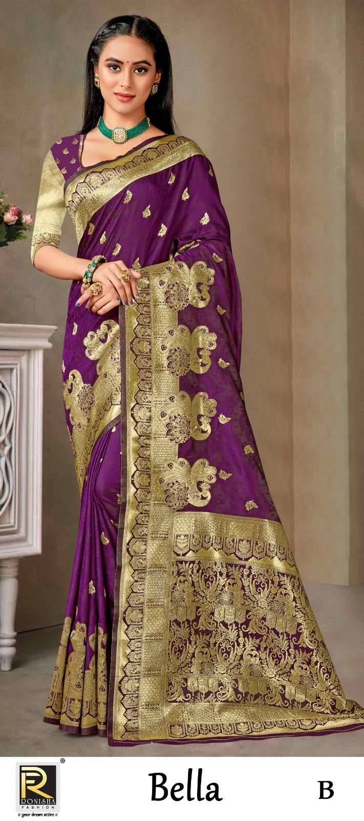 BELLA  BY RONISHA SAREE  FABRICS BANARASI SILK 50*600 FANCY DESIGNER SUPER HIT COLLECTION 