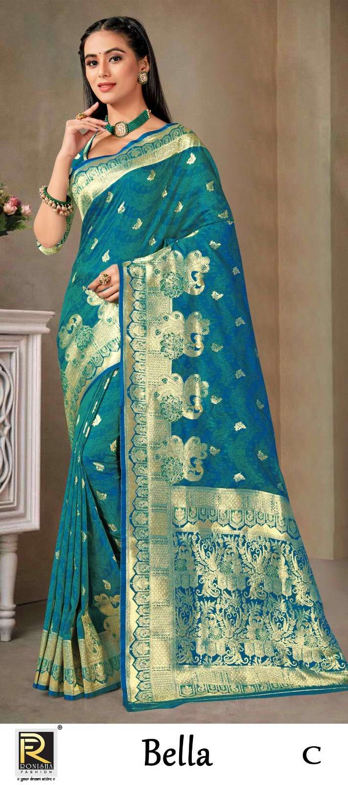 BELLA  BY RONISHA SAREE  FABRICS BANARASI SILK 50*600 FANCY DESIGNER SUPER HIT COLLECTION 