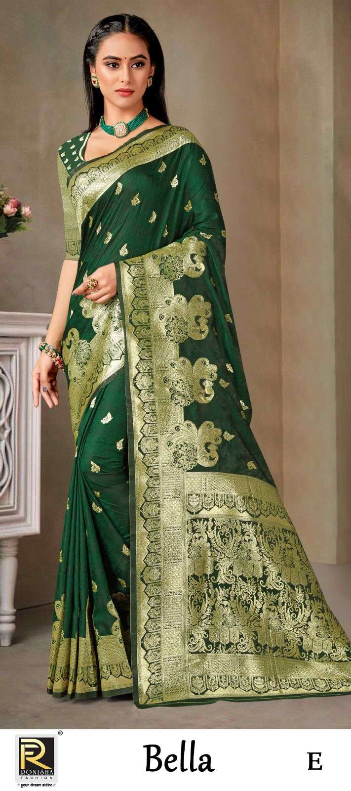 BELLA  BY RONISHA SAREE  FABRICS BANARASI SILK 50*600 FANCY DESIGNER SUPER HIT COLLECTION 