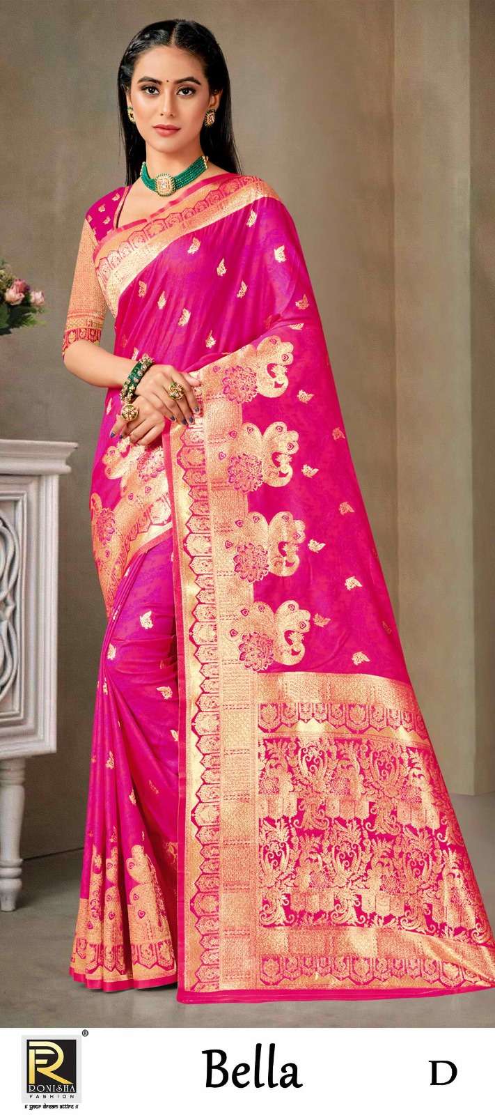 BELLA  BY RONISHA SAREE  FABRICS BANARASI SILK 50*600 FANCY DESIGNER SUPER HIT COLLECTION 