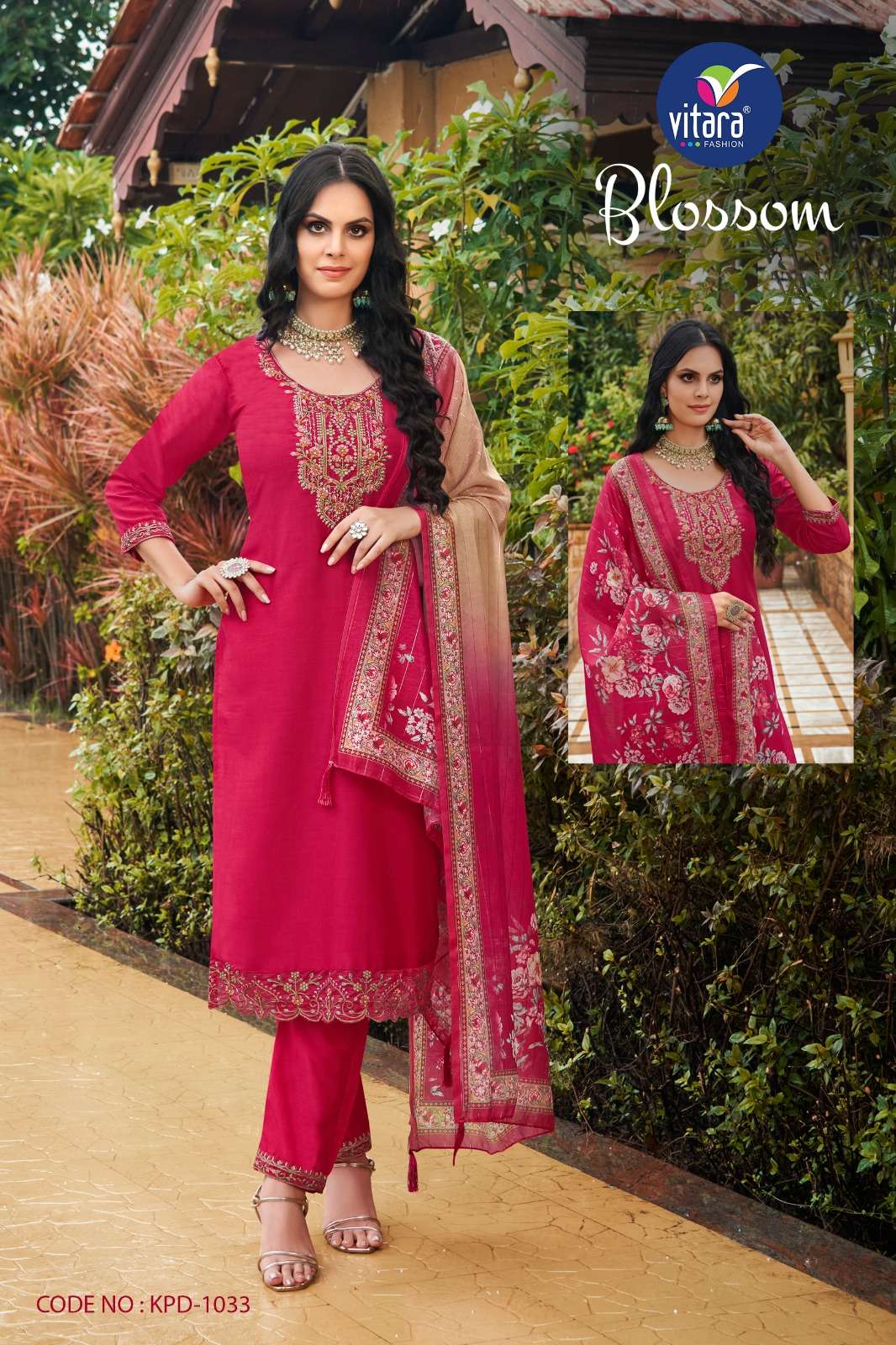BLOSSAM vol - 1 heavy chinon with embrodry Kurti Wholesale catalog