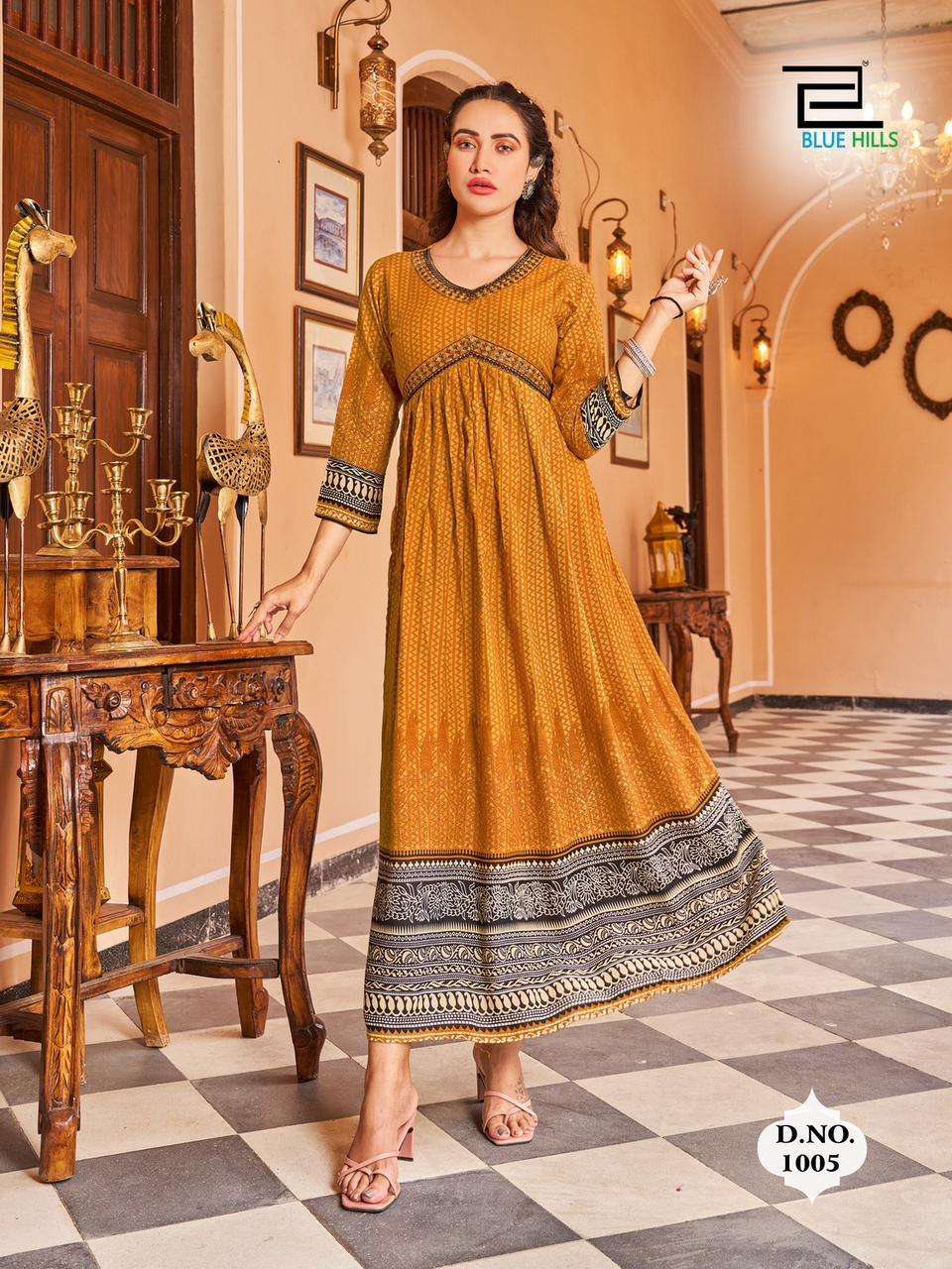 BLUE HILLS  Monaco ALIA Cut  Kurti Wholesale catalog