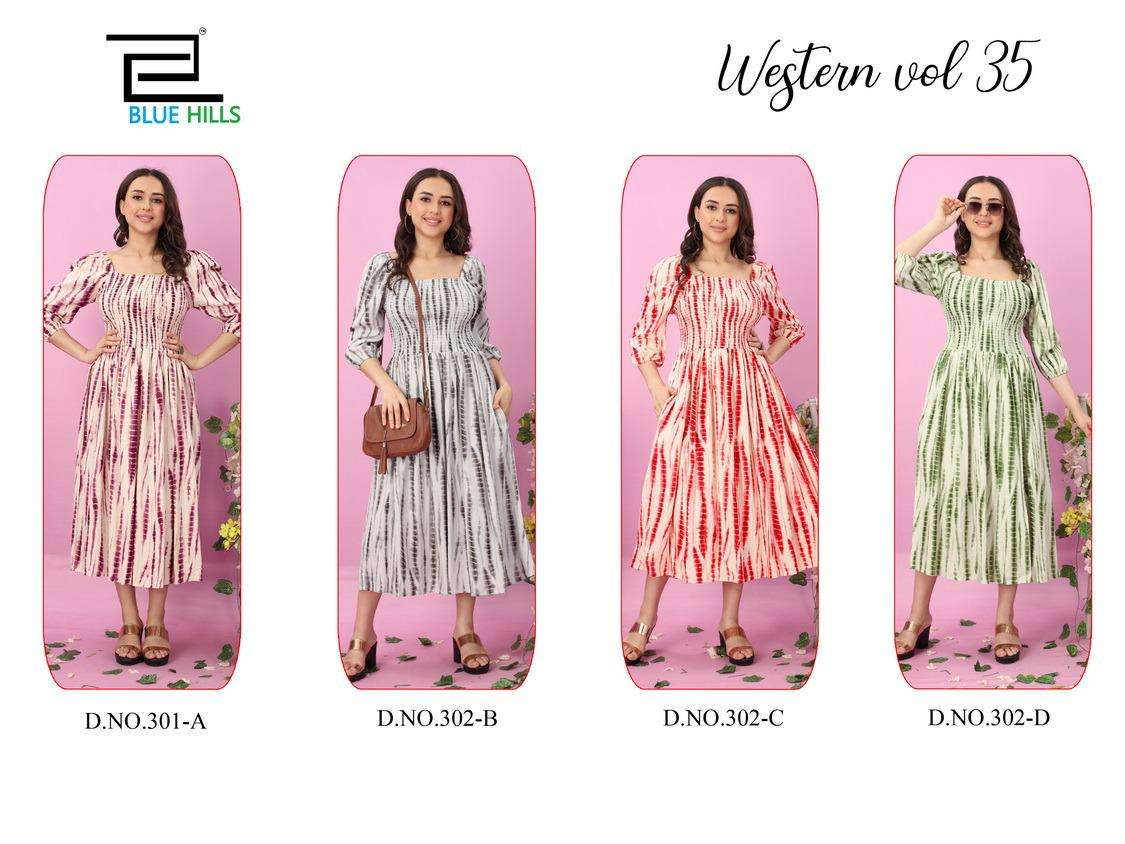 Blue Hills Western Vol 35 Kurti Wholesale catalog