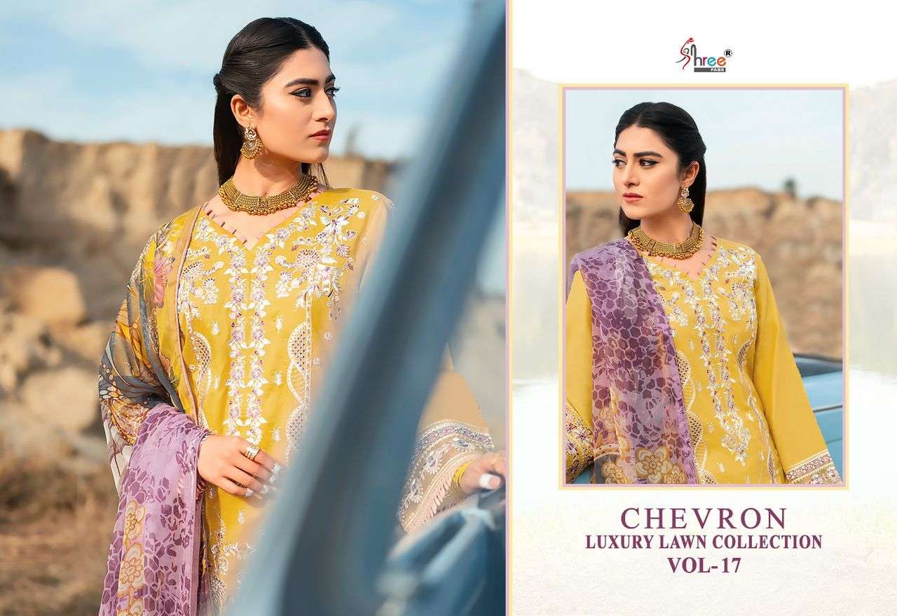 CHEVRON LUXURY LAWN COLLECTION VOL-17 SIFFON Salwar Kameez Wholesale catalog