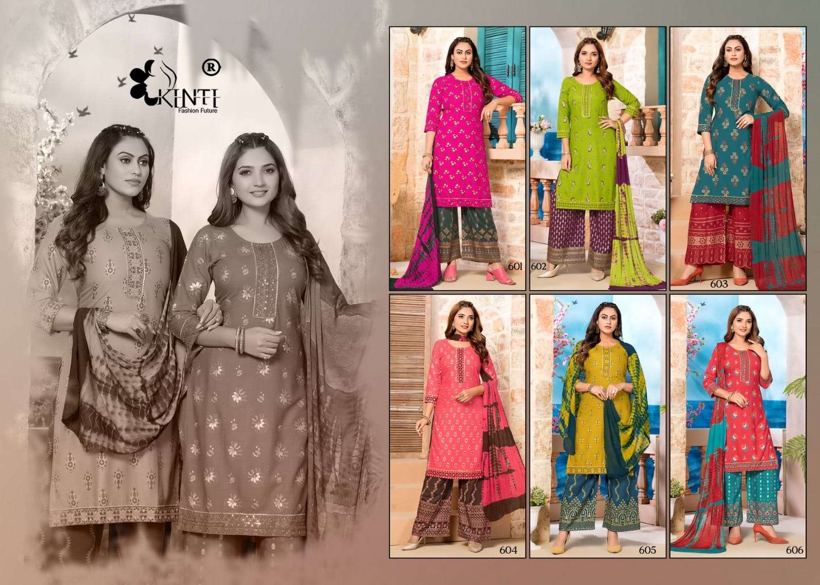 KINTi  By Chunri Plazo Top and Duptta RAYON Kurti Wholesale catalog