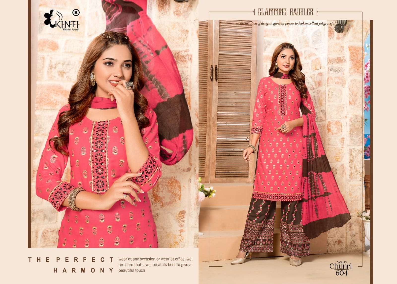 KINTi  By Chunri Plazo Top and Duptta RAYON Kurti Wholesale catalog