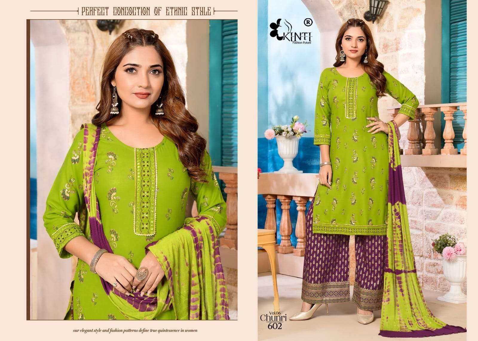 KINTi  By Chunri Plazo Top and Duptta RAYON Kurti Wholesale catalog
